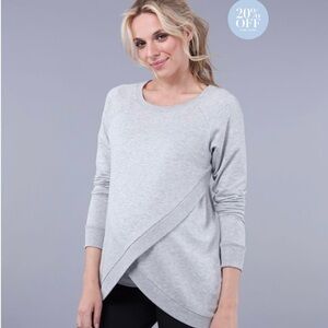 Seraphine Grey Cotton Blend Maternity & Nursing Sweatshirt